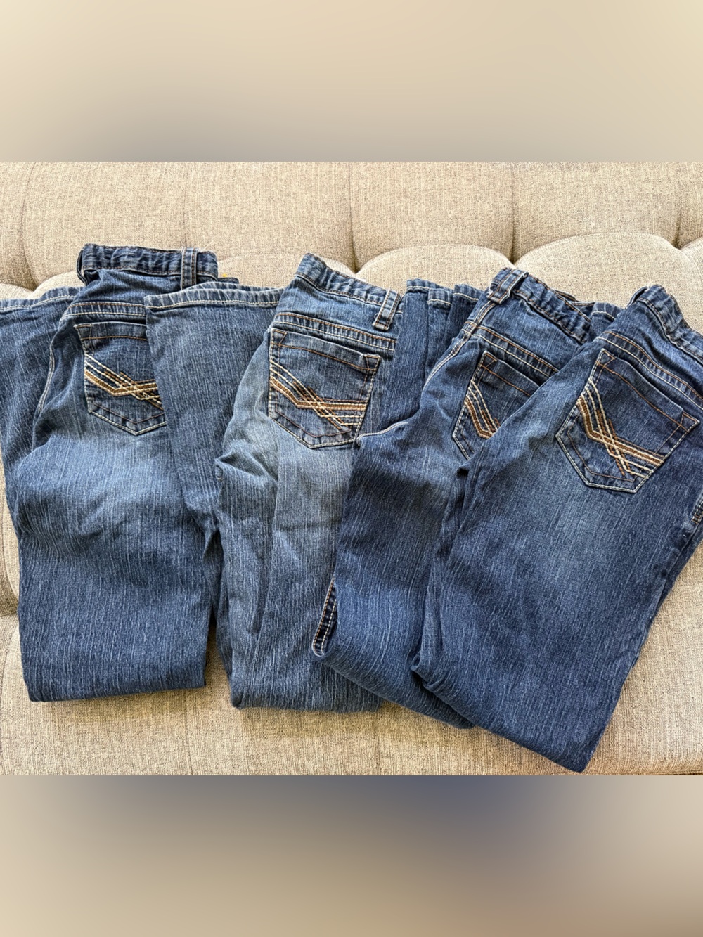Cinch Blue Denim Jeans with Branded Waistband- Bundle of 4; size (14)